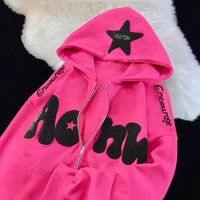 Women’s Half-Zip Fleece Sweatshirt – Oversized Pullover (Rose Red/White, XS-XXL)