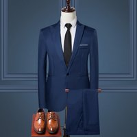 Men's Clothing 2024 Fashion Men's Business Casual Men's Suit One-piece Youth Casual Suit Wedding Dress Slim Fit