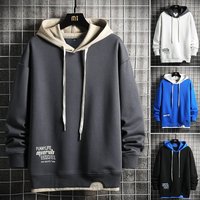 Men’s Clothing Hoodie men’s 2024 spring and autumn new style youth long sleeved color matching two piece hoodie casual tops men