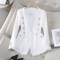 Tweed Blazer Jacket Chic Slim Fit Cropped Suit Jacket Autumn Elegant & Versatile Boucle Blazer Office & Casual Wear