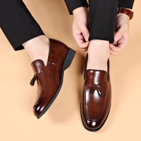 2023 Summer Leather Large Business Dress Casual Wedding Lace up Shoes