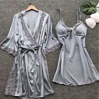 sexy underwear satin sexy suspenders nightgown home pajamas set