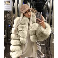 clothing imitation fur coat short lapel imitation fur coat imitation fox fur long sleeved patchwork coat