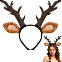 1PC Deer Antler Hair Hoop, Women’s Adult Deer Costume, Cute Reindeer Antler & Ear Costume Accessories – Suitable For Halloween,