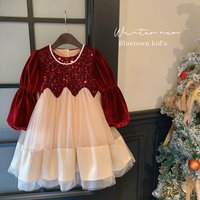 Clothing dress autumn winter 2024 style dress plus velvet thick princess skirt fluffy gauze skirt