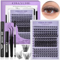 Cross border hot selling single cluster mix and match D curved false eyelashes set DIY segmented European and American natural thick eyelashes