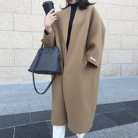 Clothing autumn winter coat temperament commuting solid straight loose type