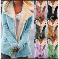 Women's Autumn And Winter Coats With Velvet Long Sleeves And Velvet Warm Cotton-padded Clothes