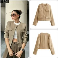 Clothing fashion button decoration short suit jacket