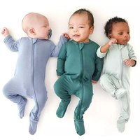 Modal Newborn Baby Jumpsuit With Feet And Hands For Boys And Girls With Double Zipper Long Sleeves Crawling Clothes Thin And Cute