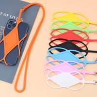 Silicone Lanyard Card Cover Mobile Phone Protective Cover Silicone Cover Lazy Elastic Outdoor Halter Chest Tag Mobile Phone Rope