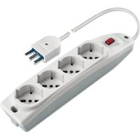 Presa Multipla Serie Sicura 2 Poli 4 Prese Pluristandard 16A Italiana C/Int. + Cavo SCAME - 161.40511.R