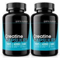 Creatine Monohydrate Capsules | 4200mg Per Serving | 2 Pack Bundle