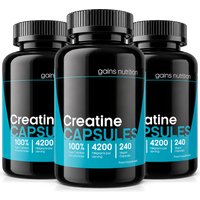 Creatine Monohydrate Capsules | 4200mg Per Serving | 3 Pack Bundle
