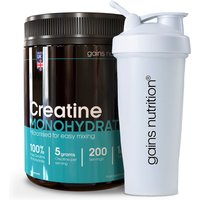 Creatine Monohydrate Powder Tub | 1KG + 600ml Shaker White