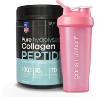 Bovine Collagen Peptides Powder | 700g | + 600ml Shaker Pink