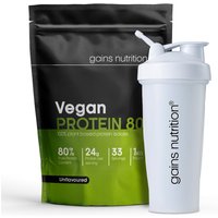 Vegan Protein 80 | 1KG Pouch | + 600ml Shaker White