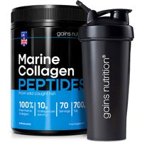 Marine Collagen Peptides Powder | 700g | + 600ml Shaker Black