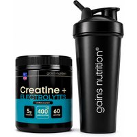 Creatine + Electrolytes Powder + 600ml Shaker Black