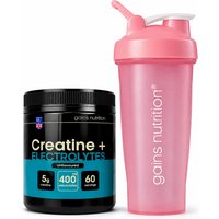 Creatine + Electrolytes Powder + 600ml Shaker Pink