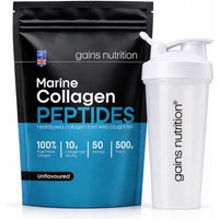 Marine Collagen Peptides Powder | 500g | Unflavoured + 600ml Shaker White