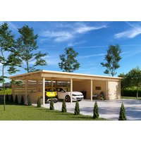 Fjordholz Holzgarage mit Carport Modell Büsum 44 Fjordholz Holzgarage mit Carport Modell Büsum 44