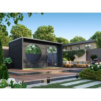 Fjordholz Saunahaus Modell Box Größe L schwarz Fjordholz Saunahaus Modell Box Größe L schwarz