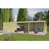Gartenhaus Modell QB-Line 12,60 m² + 600 cm Anbau Rabatt: 26 % Gartenhaus Modell QB-Line 12,60 m² + 600 cm Anbau Rabatt: 26 %