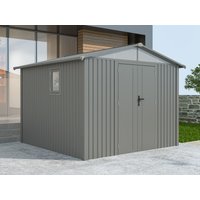 38% reduziert – Metall Gerätehaus Modell Trend 7,56 m² Alu Grau 38% reduziert – Metall Gerätehaus Modell Trend 7,56 m² Alu Grau