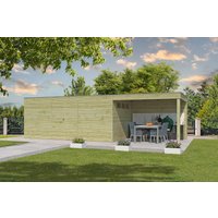 Gartenhaus Modell QB-Line 15,30 m² + 300 cm Anbau Rabatt: 26 % Gartenhaus Modell QB-Line 15,30 m² + 300 cm Anbau Rabatt: 26 %