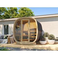 Fjordholz Fass-Sauna Modell Bus 160 mit Vollglasfr Fjordholz Fass-Sauna Modell Bus 160 mit Vollglasfr