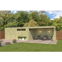 Gartenhütte Modell QBV3-Line 14,90 m² + 400 cm Anba Gartenhütte Modell QBV3-Line 14,90 m² + 400 cm Anba