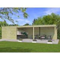 Gartenhaus Modell QB-Line 9,00 m² + 600 cm Anbau Rabatt: 26 % Gartenhaus Modell QB-Line 9,00 m² + 600 cm Anbau Rabatt: 26 %