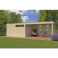 Gartenhaus Modell QBV-Line 11,89 m² + 400 cm Anbau Rabatt: 26 % Gartenhaus Modell QBV-Line 11,89 m² + 400 cm Anbau Rabatt: 26 %