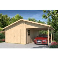 Fjordholz Holzgarage mit Carport Modell Bjarne 70 Fjordholz Holzgarage mit Carport Modell Bjarne 70