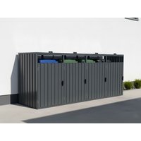 38% reduziert – StarLine 4er Mülltonnenbox Modell Cubi Metall 240 38% reduziert – StarLine 4er Mülltonnenbox Modell Cubi Metall 240