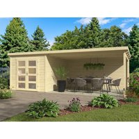 26% reduziert – Pultdach Holzgartenhaus Modell Ella 28-A mit Anbau 26% reduziert – Pultdach Holzgartenhaus Modell Ella 28-A mit Anbau