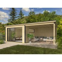Fjordholz Gartenhütte Modell Poel-2-mit-Anbau Fjordholz Gartenhütte Modell Poel-2-mit-Anbau