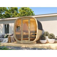 Fjordholz Fass-Sauna Modell Bus 160 mit Vollglasfr Fjordholz Fass-Sauna Modell Bus 160 mit Vollglasfr