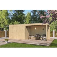 Gartenhaus Modell QBV3-Line 5,90 m² + 300 cm Anbau Rabatt: 26 % Gartenhaus Modell QBV3-Line 5,90 m² + 300 cm Anbau Rabatt: 26 %