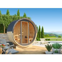 Fjordholz Fass-Sauna Modell Mini 100 mit Vollglasf Fjordholz Fass-Sauna Modell Mini 100 mit Vollglasf