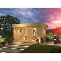 Fjordholz Gartenhütte mit Flachdach Modell Kubi Min 4x3m Fjordholz Gartenhütte mit Flachdach Modell Kubi Min 4x3m