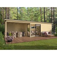 Fjordholz Gartenhütte Modell Amrum-4 mit Anbau Fjordholz Gartenhütte Modell Amrum-4 mit Anbau