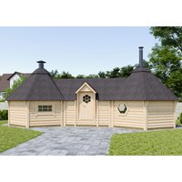 Fjordholz Grillkota + Saunakota Modell Tobi 22 m² Fjordholz Grillkota + Saunakota Modell Tobi 22 m²