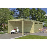 Fjordholz Holzgarage Modell QB-Line 15,30 m² + 300 Fjordholz Holzgarage Modell QB-Line 15,30 m² + 300