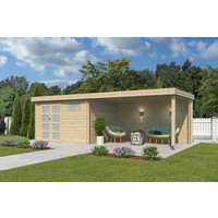 Flachdach Gartenhaus Modell Nelo 44 A + 400 cm Anb Rabatt: 26 % Flachdach Gartenhaus Modell Nelo 44 A + 400 cm Anb Rabatt: 26 %