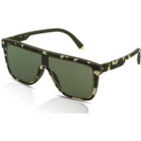 Police Lewis Hamilton Lewis 23 SPLC51 Men's Sunglasses XAJV Rubberised Camouflage/Green Mirror