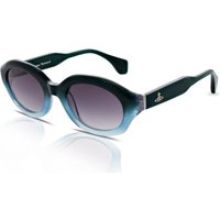 Vivienne Westwood Zephyr VW5024 Women's Sunglasses 910 Gloss Crystal Grey/Turquoise Gradient/Grey Gradient