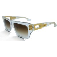 Dita Grandmaster-Seven Sunglasses DTS407-A-02 Crystal Clear/Yellow Gold/Dark Brown to Clear Gradient