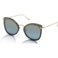 Tom Ford Charlotte FT0657 Women's Sunglasses 55X Coloured Havana/Blue Mirror